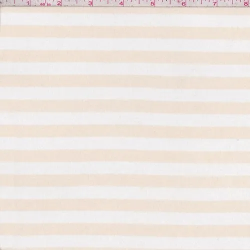 Golden Beige/White Stripe Jersey Knit Fabric