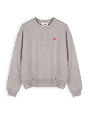 Grey Red Star Organic Cotton Jumper