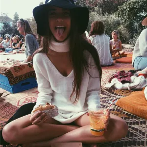 Halter High V-neck Cut Out Loose Long Sweater