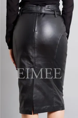 Handmade Real Leather Pencil Skirt for Women High Waisted-Falda de Mujer en piel-Leather Skirts Plus Size RAHET