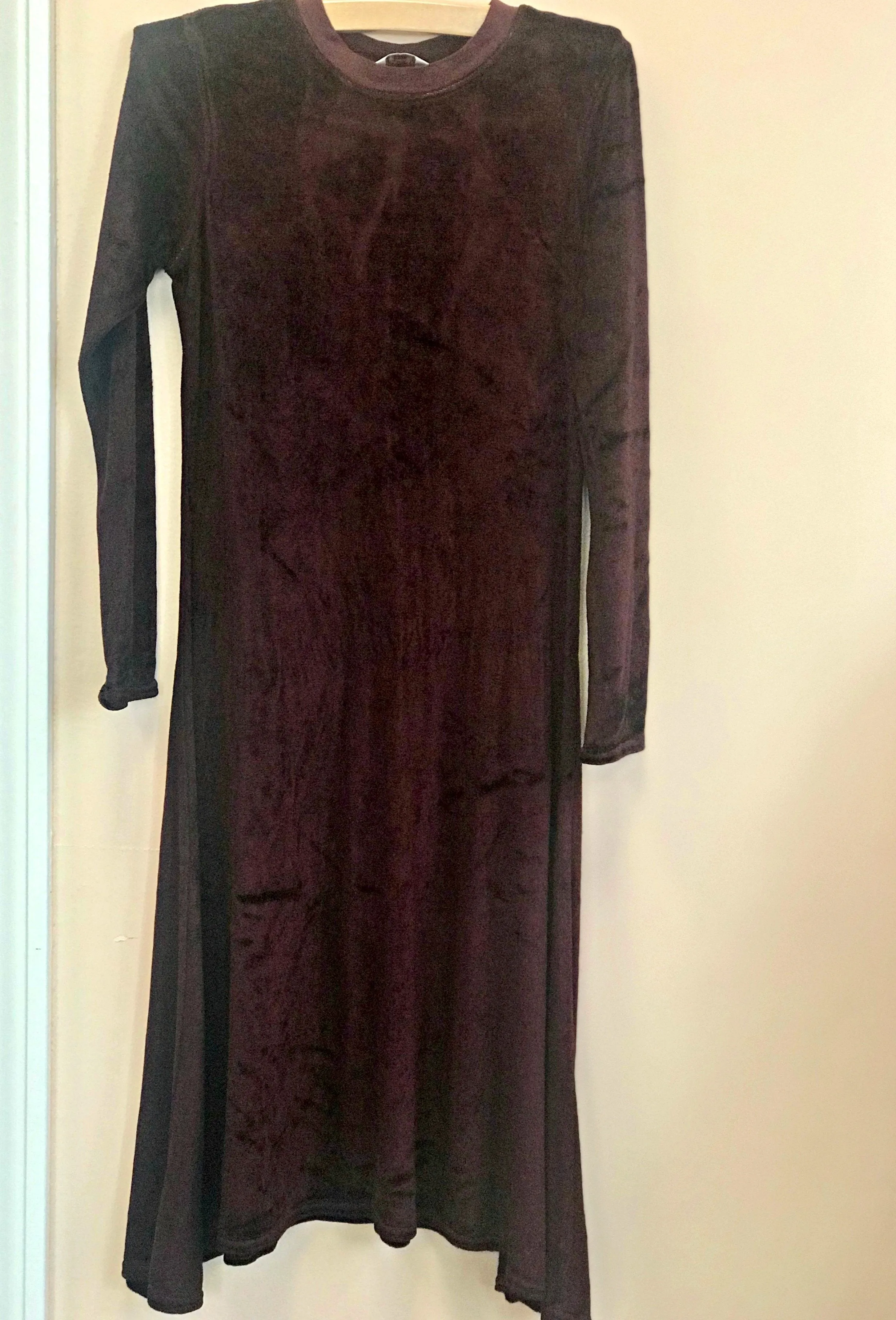 Hardtail Kids Girls Velour Long Burgundy Dress