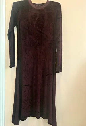 Hardtail Kids Girls Velour Long Burgundy Dress
