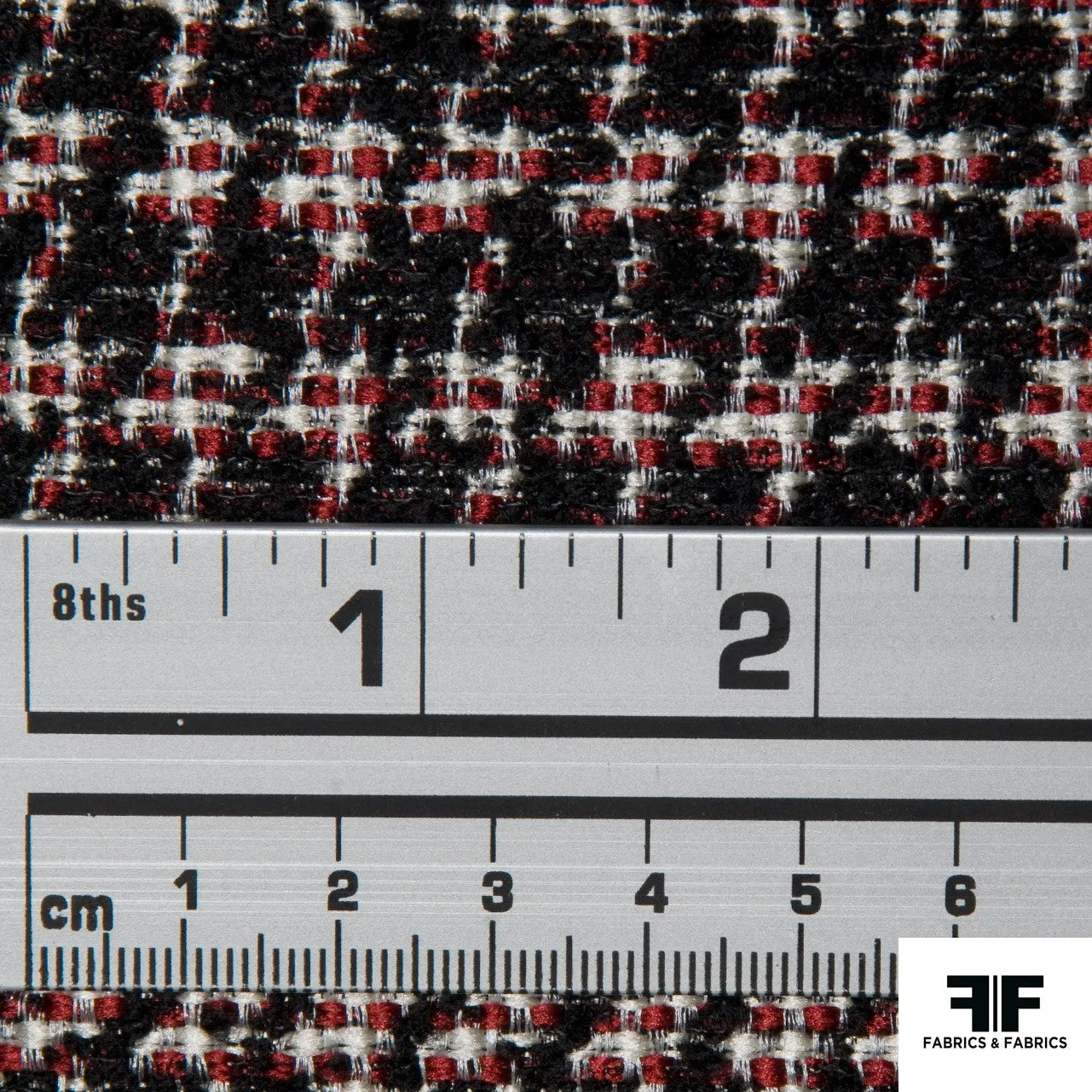 Houndstooth Suiting - Black/Red/White