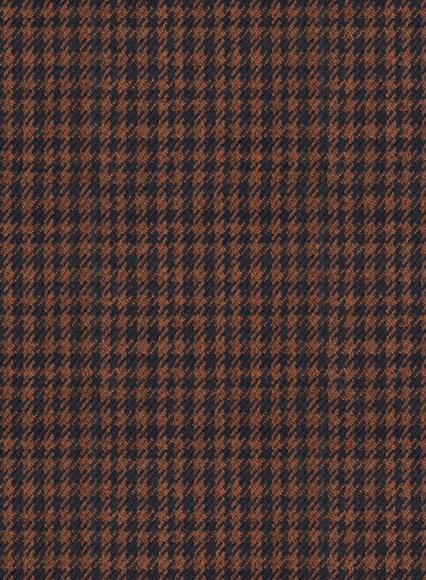 Italian Dark Brown Houndstooth Tweed Pants