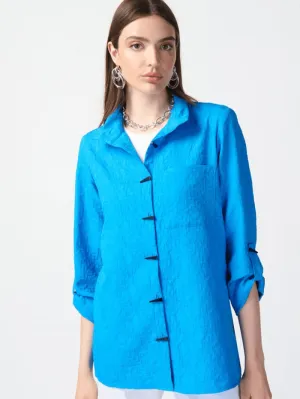 Joseph Ribkoff Jacquard Button Down Trapeze Blouse 241183 Col 4216