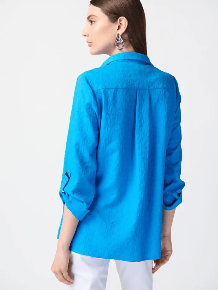 Joseph Ribkoff Jacquard Button Down Trapeze Blouse 241183 Col 4216