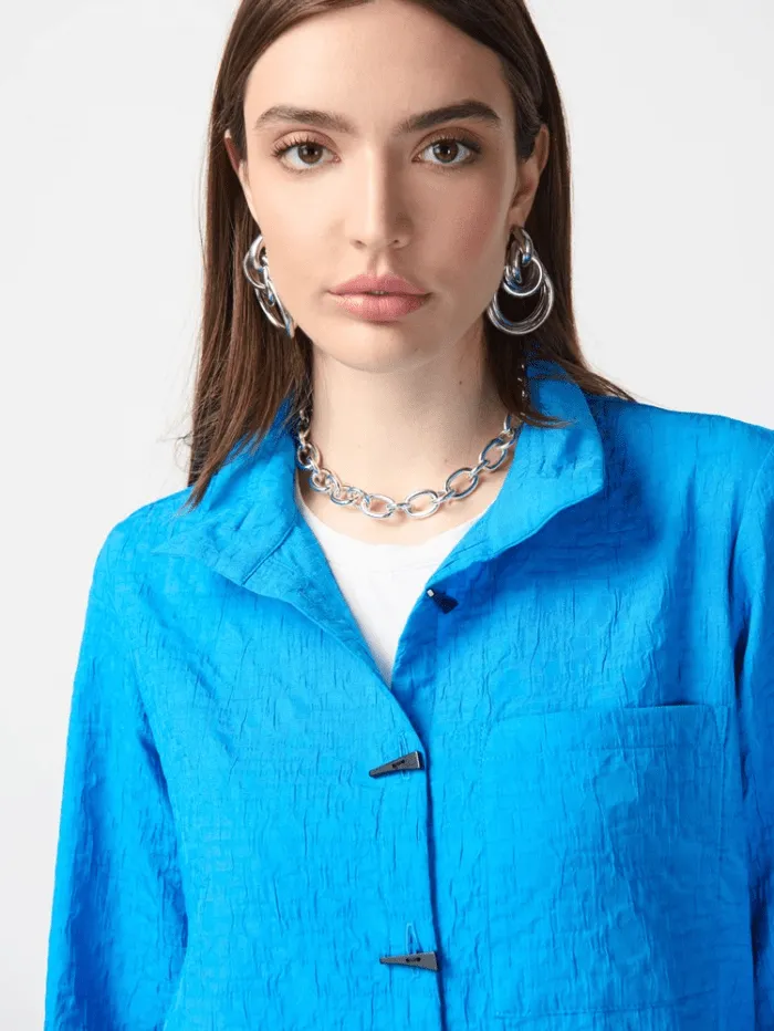 Joseph Ribkoff Jacquard Button Down Trapeze Blouse 241183 Col 4216