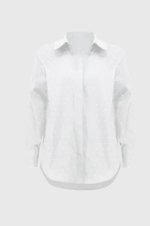 Joseph Ribkoff Top - Shirt Style Bling - White