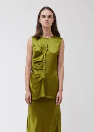 Jules Double Face Silk Ruffle Sleeveless Top