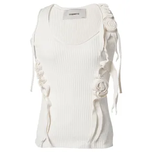 KNITTED RIBBON TANK TOP / WHITE