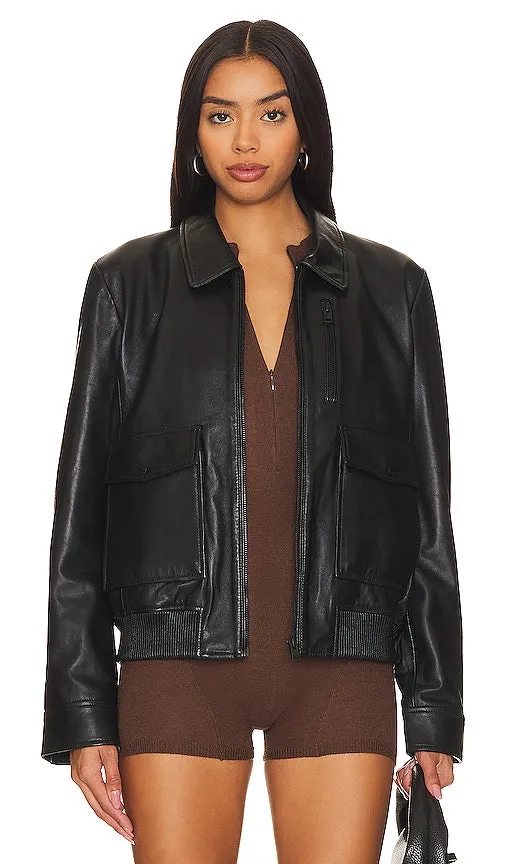 LAMARQUE Klemence Bomber Jacket in Black