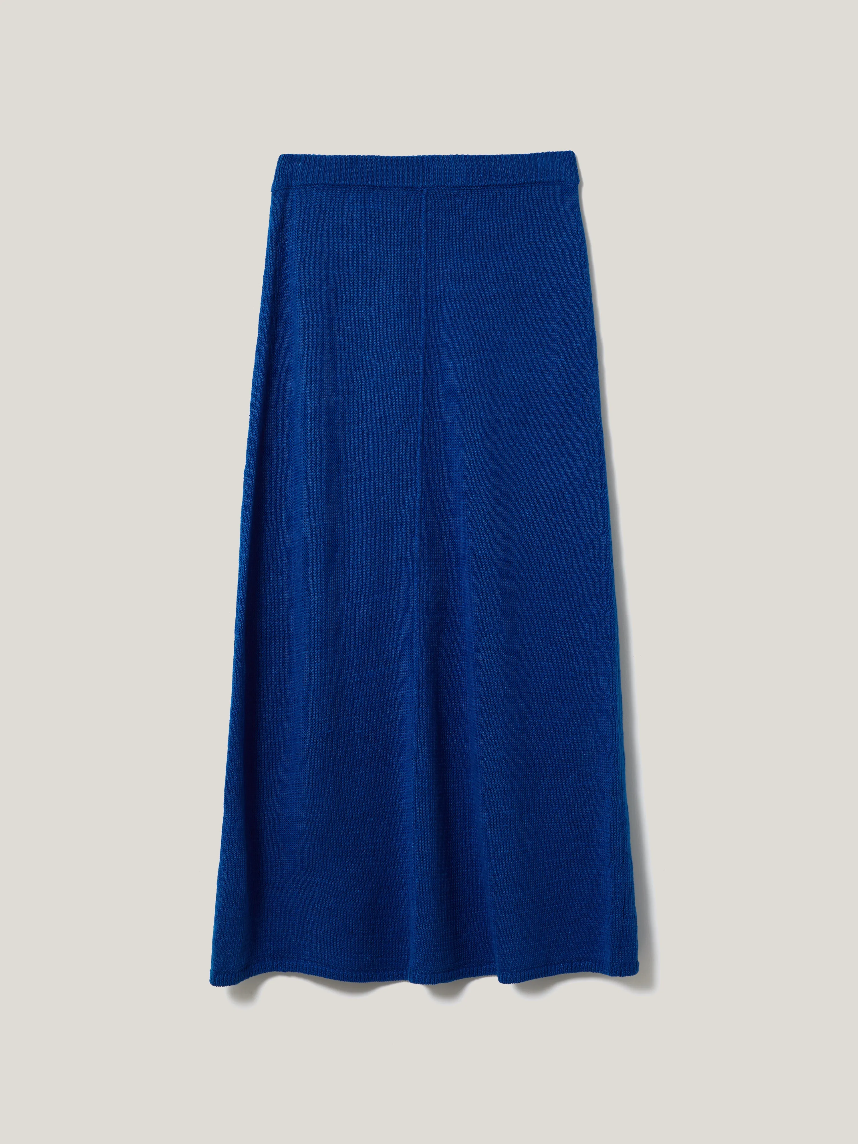 Linen Knitted Skirt | Blue