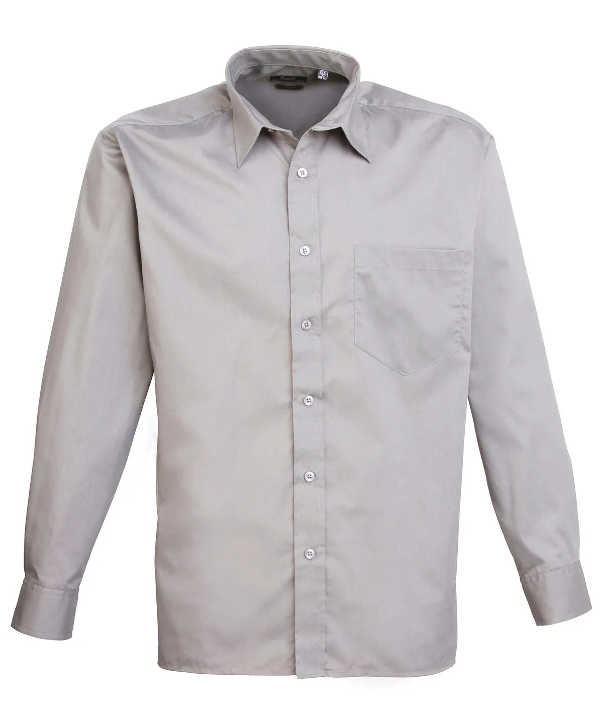 Long sleeve poplin shirt | Silver*