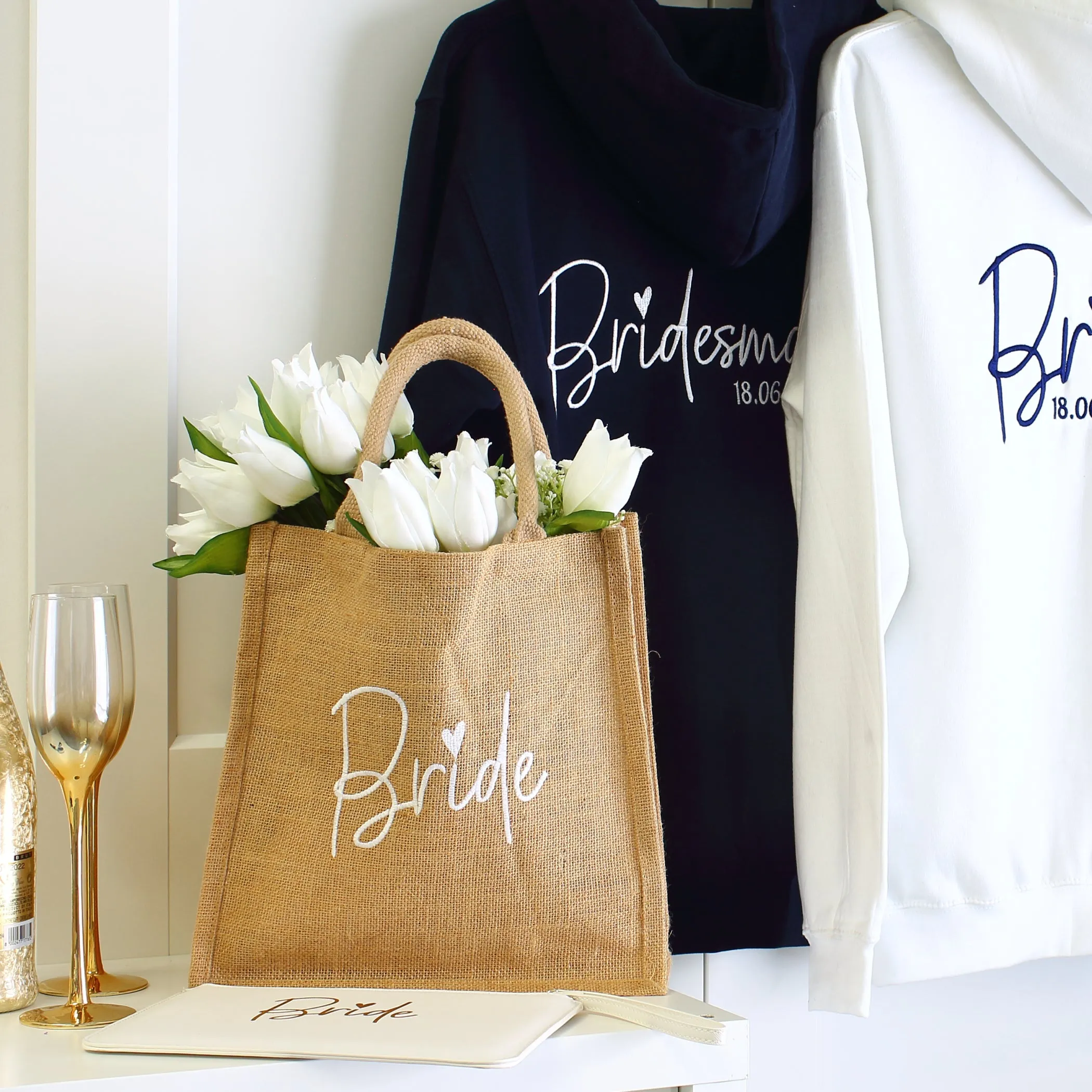 Matching Bride Tote & Clutch Bag