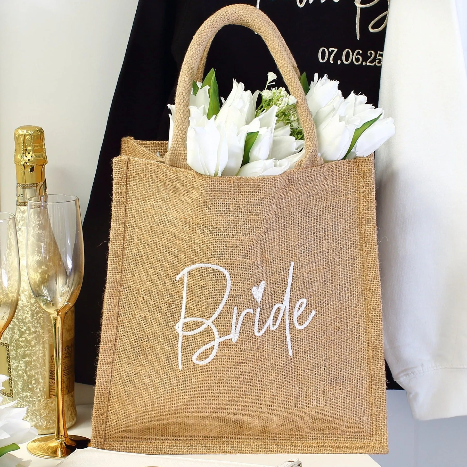 Matching Bride Tote & Clutch Bag