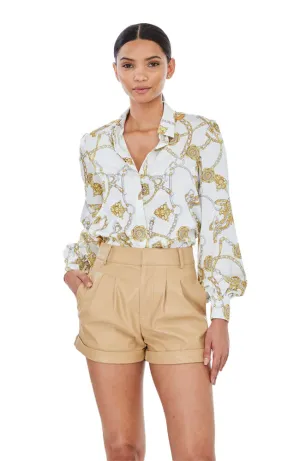 Maxwell Printed Vegan Silk Blouse