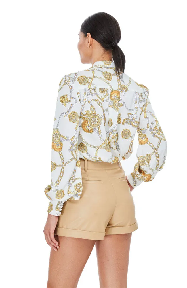 Maxwell Printed Vegan Silk Blouse