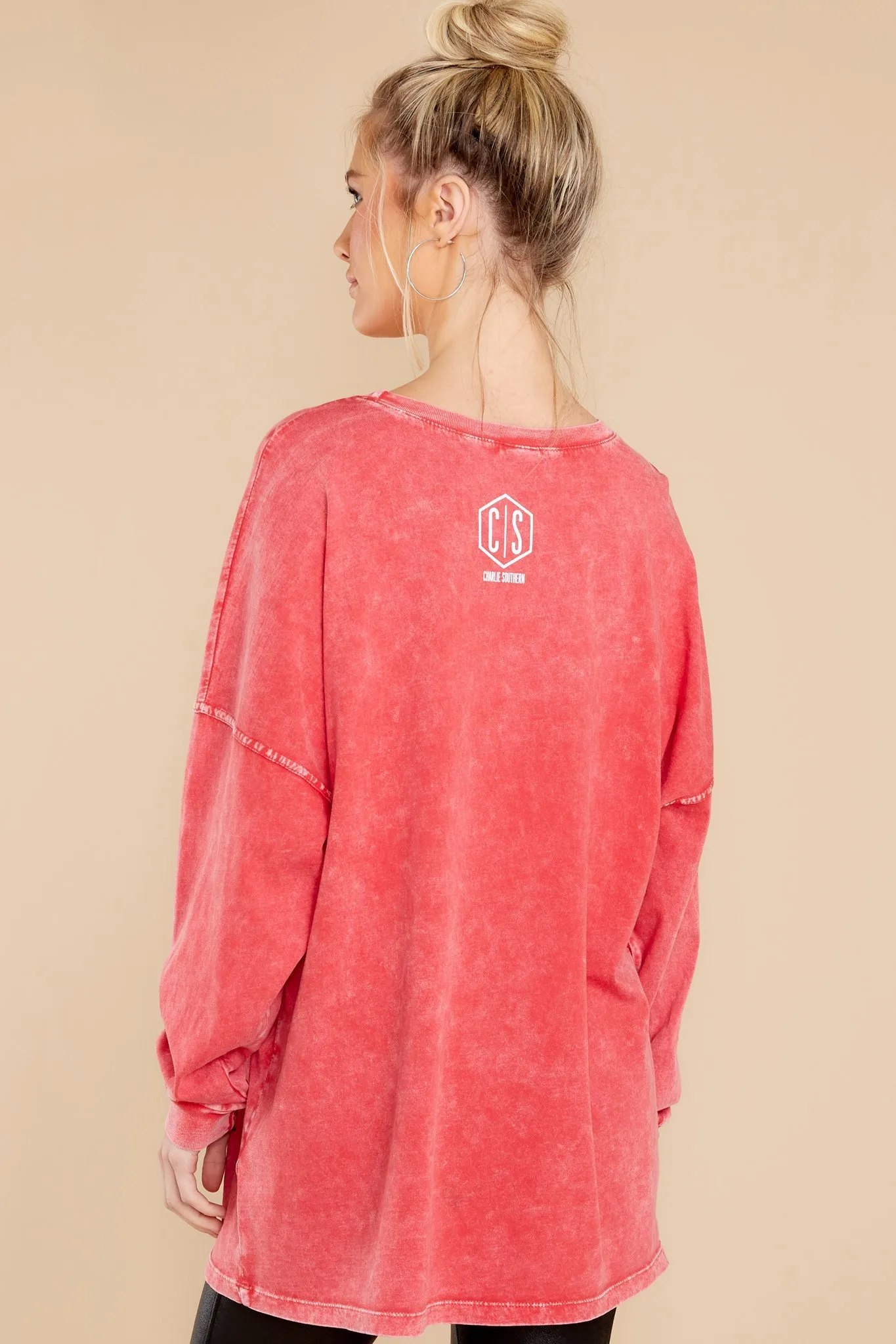 Merry And Bright Red Long Sleeve Top