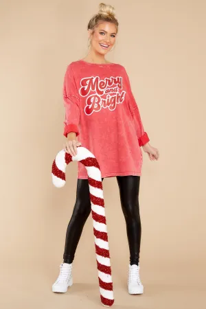 Merry And Bright Red Long Sleeve Top