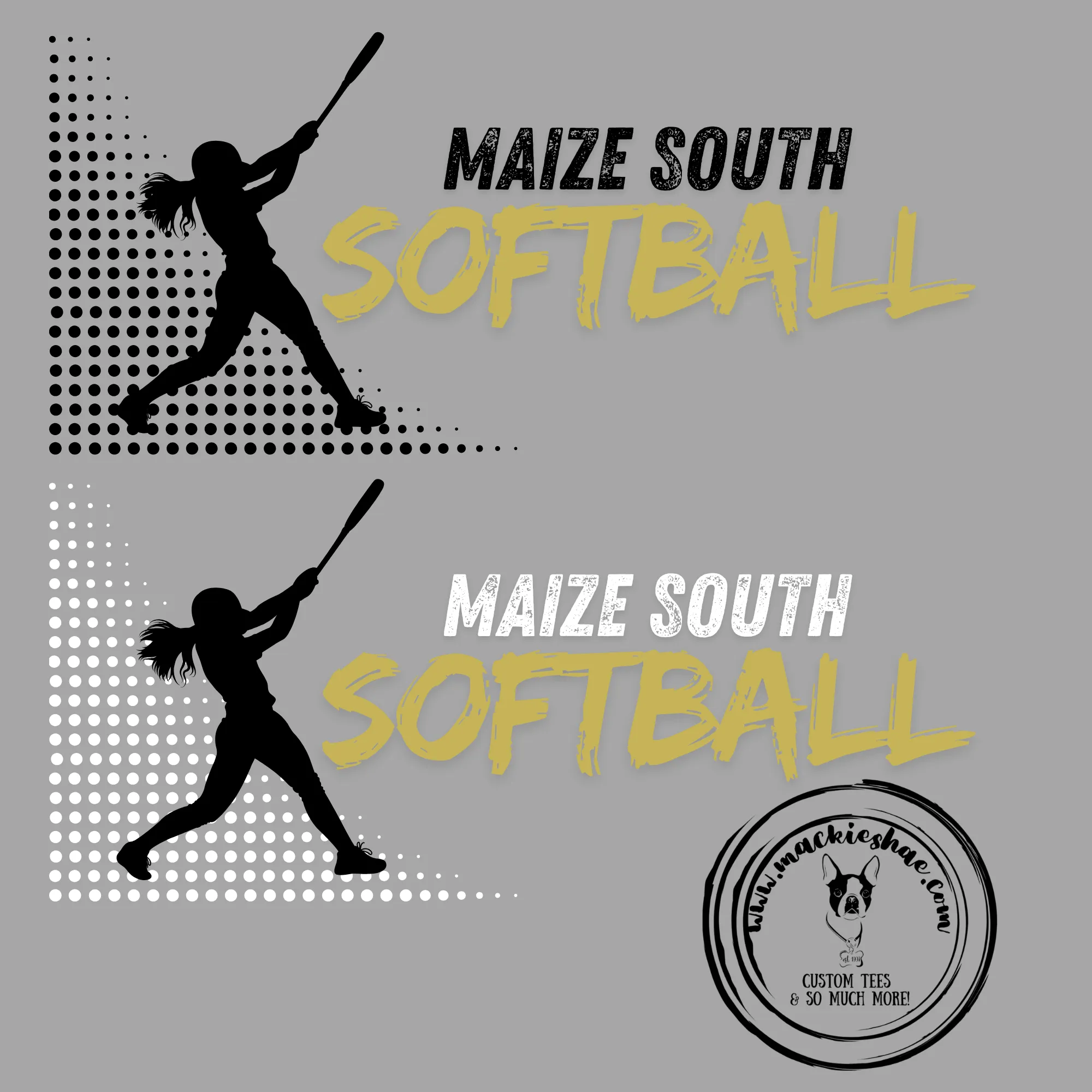 MSHS Softball- Maize South Softball with Player Grey Gear