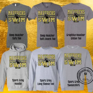 MSHS Swim- Mavericks Swim 2025 Distressed with Swimmer Grey Gear