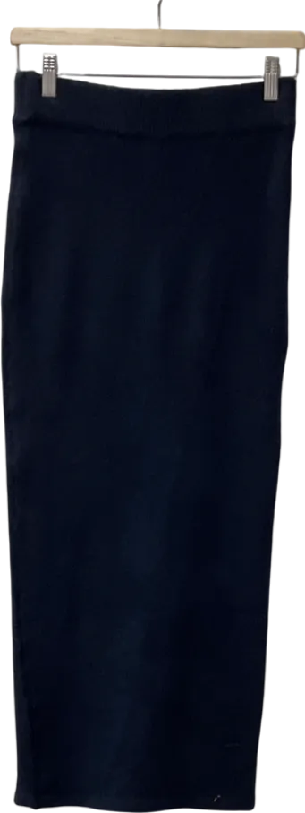 New Look Blue Navy Knitted Midi Skirt UK 8