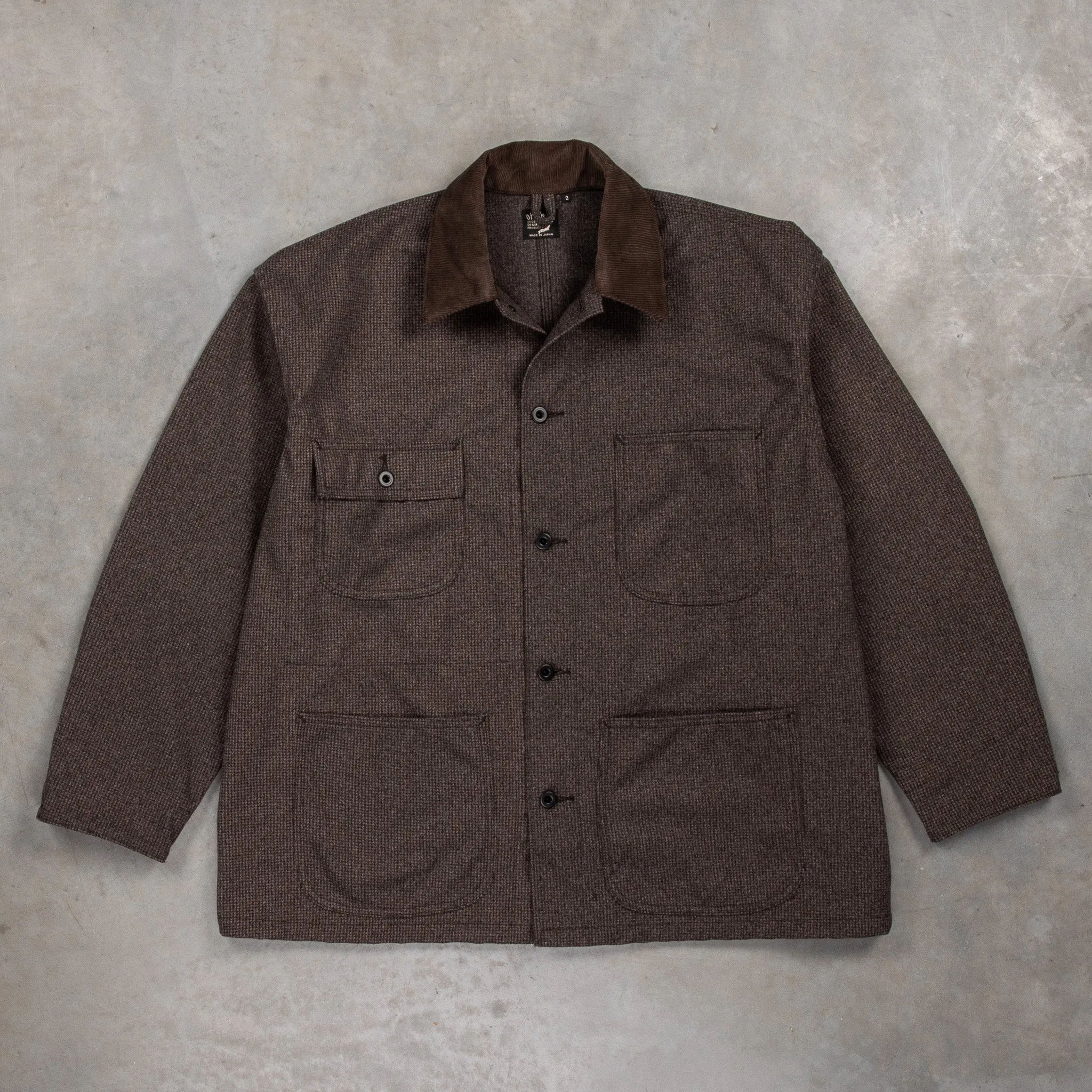 OrSlow Relaxed Fit Coverall Houndstooth Brown