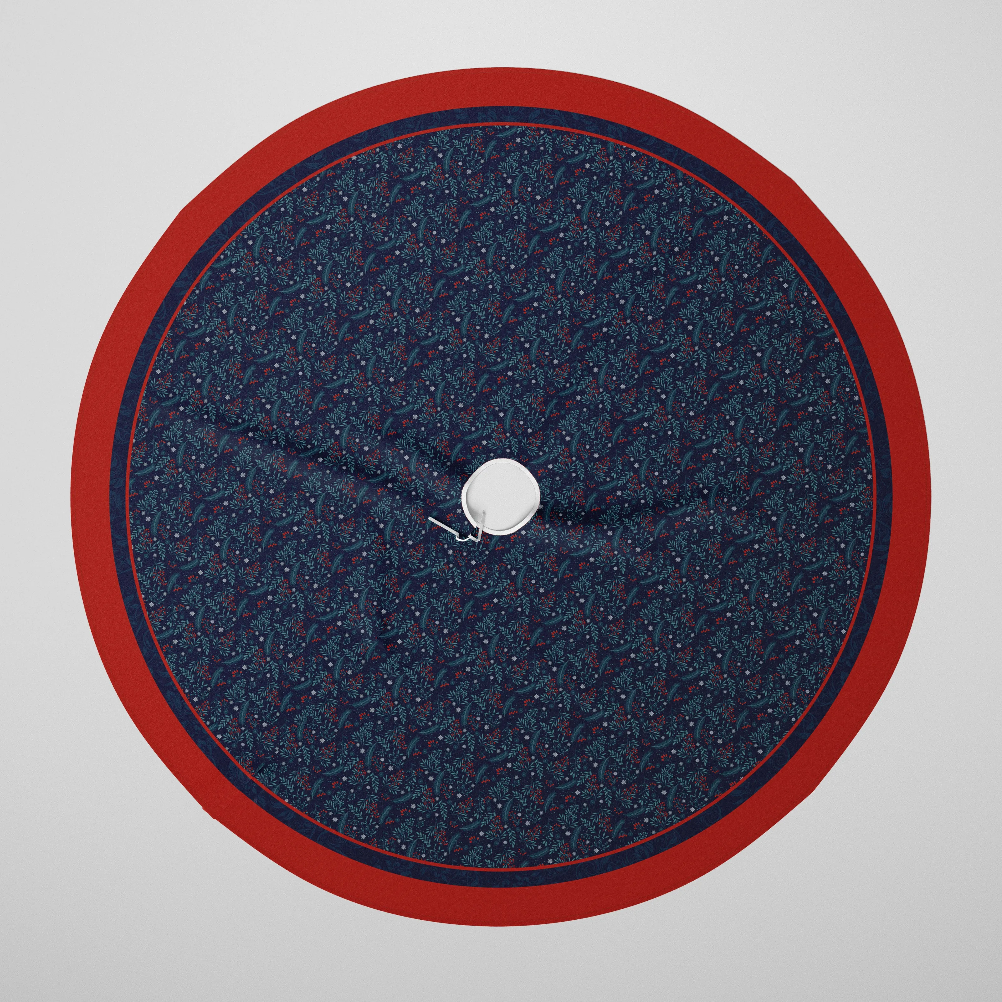 Personalised Christmas Tree Skirt - 12 Days of Christmas in Dark Blue