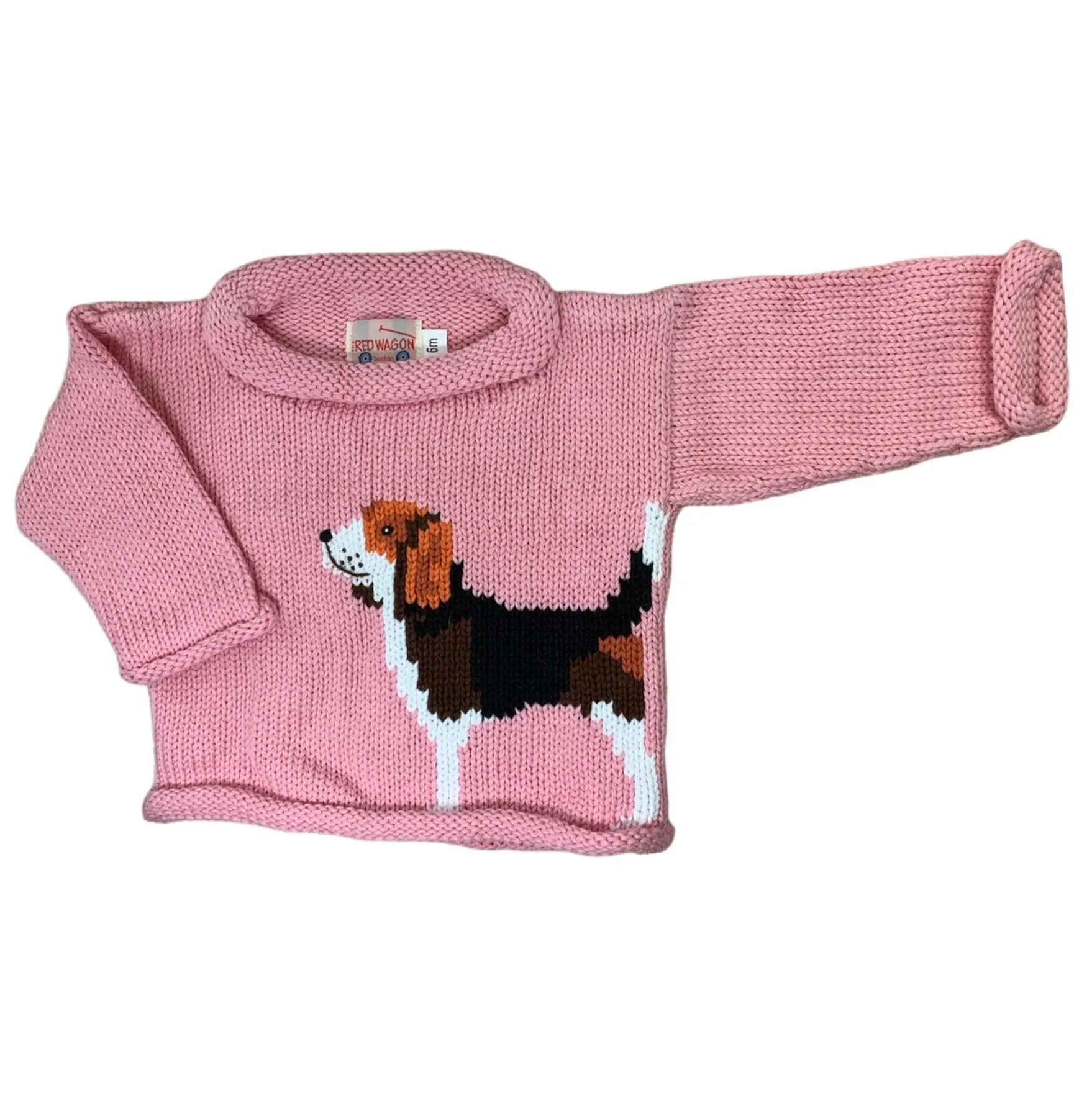 Pink Beagle Roll Neck Sweater
