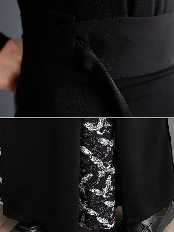 Pleated Printed Split-Joint Tied Waist A-Line High Waisted Skirts