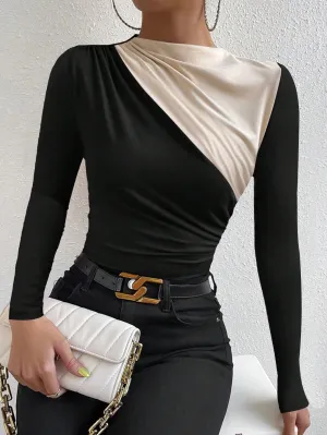 Privé Two Tone Ruched Tee