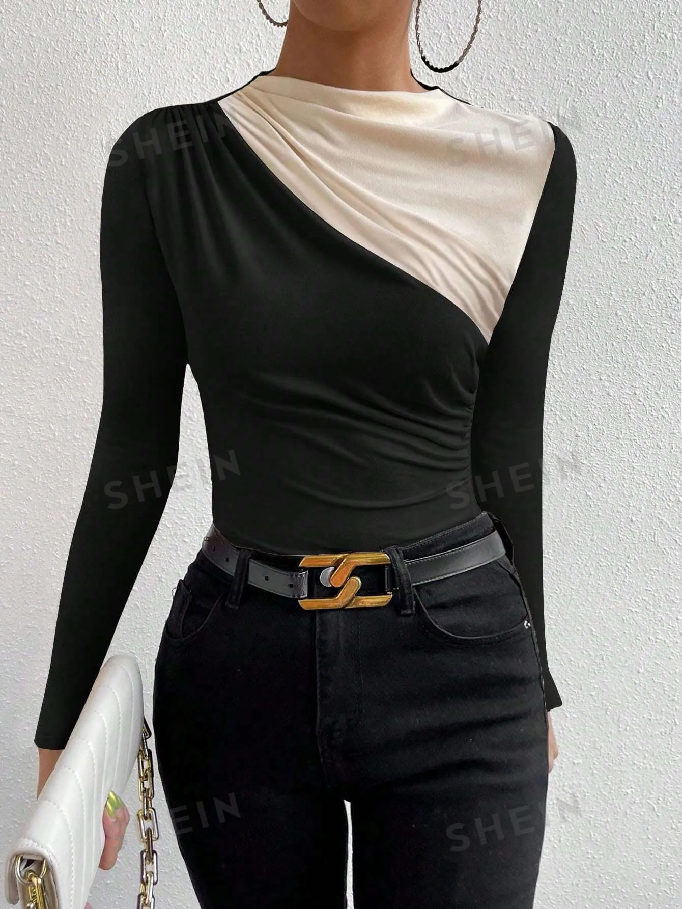 Privé Two Tone Ruched Tee