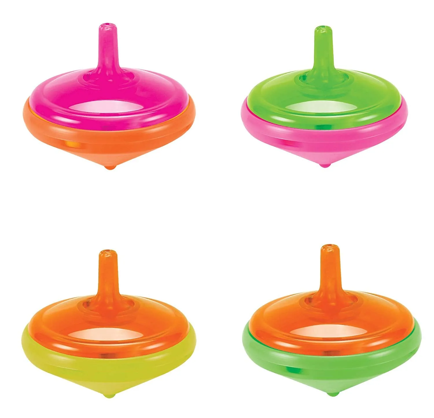 PROLOSO 100 Pcs Light Up Spinning Tops LED Flashing Spinners with Gyroscope Halloween Treats