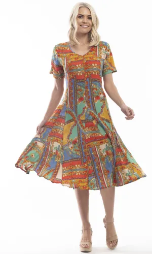 Rayon Dress Godet Sleeve Kinsale