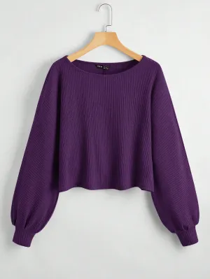 SHEIN Essnce Simple Solid Color Crew Neck Long Sleeve Sweatshirt, Casual Everyday Wear
