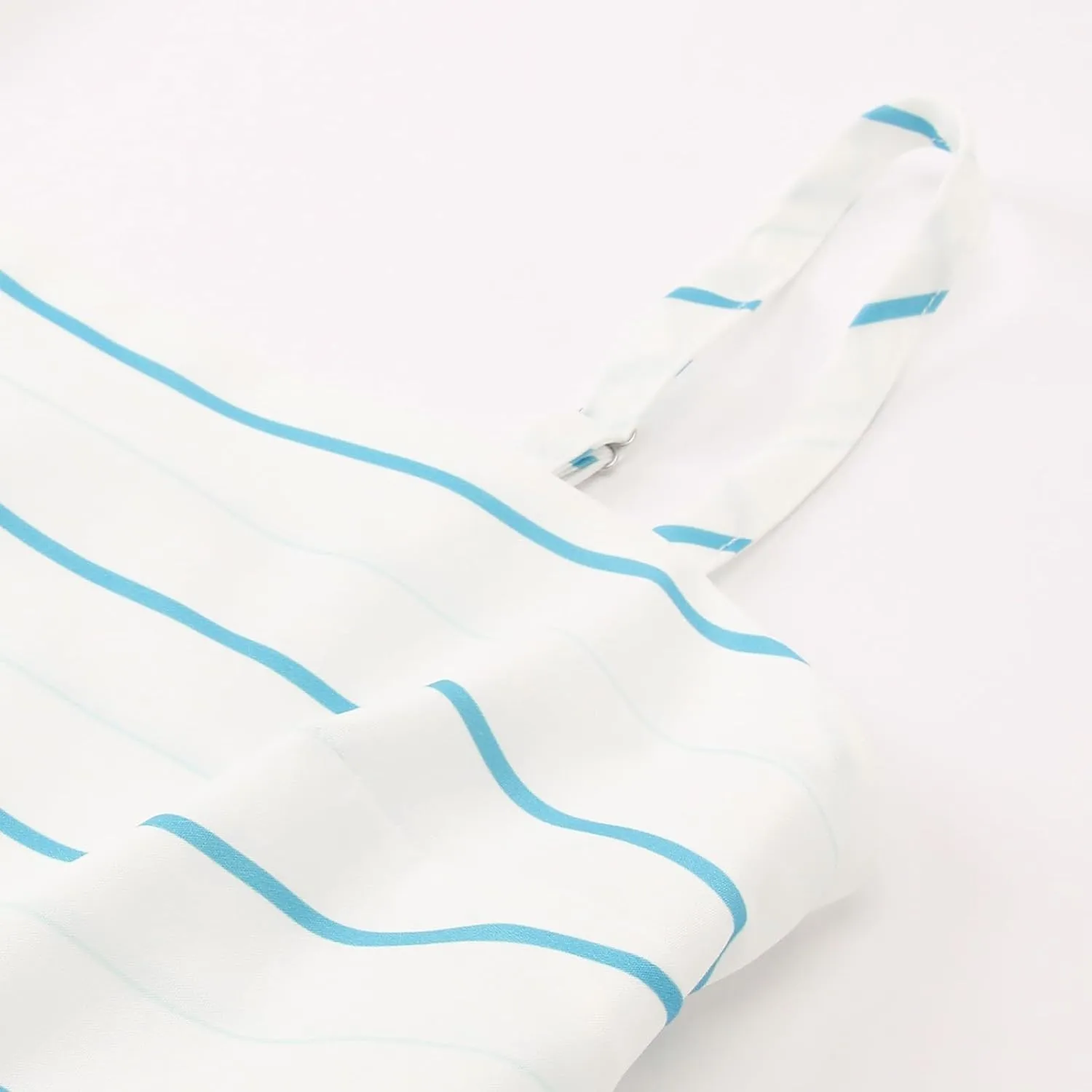Smocked Maxi Dress for Women Striped Spaghetti Strap Smocked A-Line Long Dress Summer Cutout Swing Beach Sundress