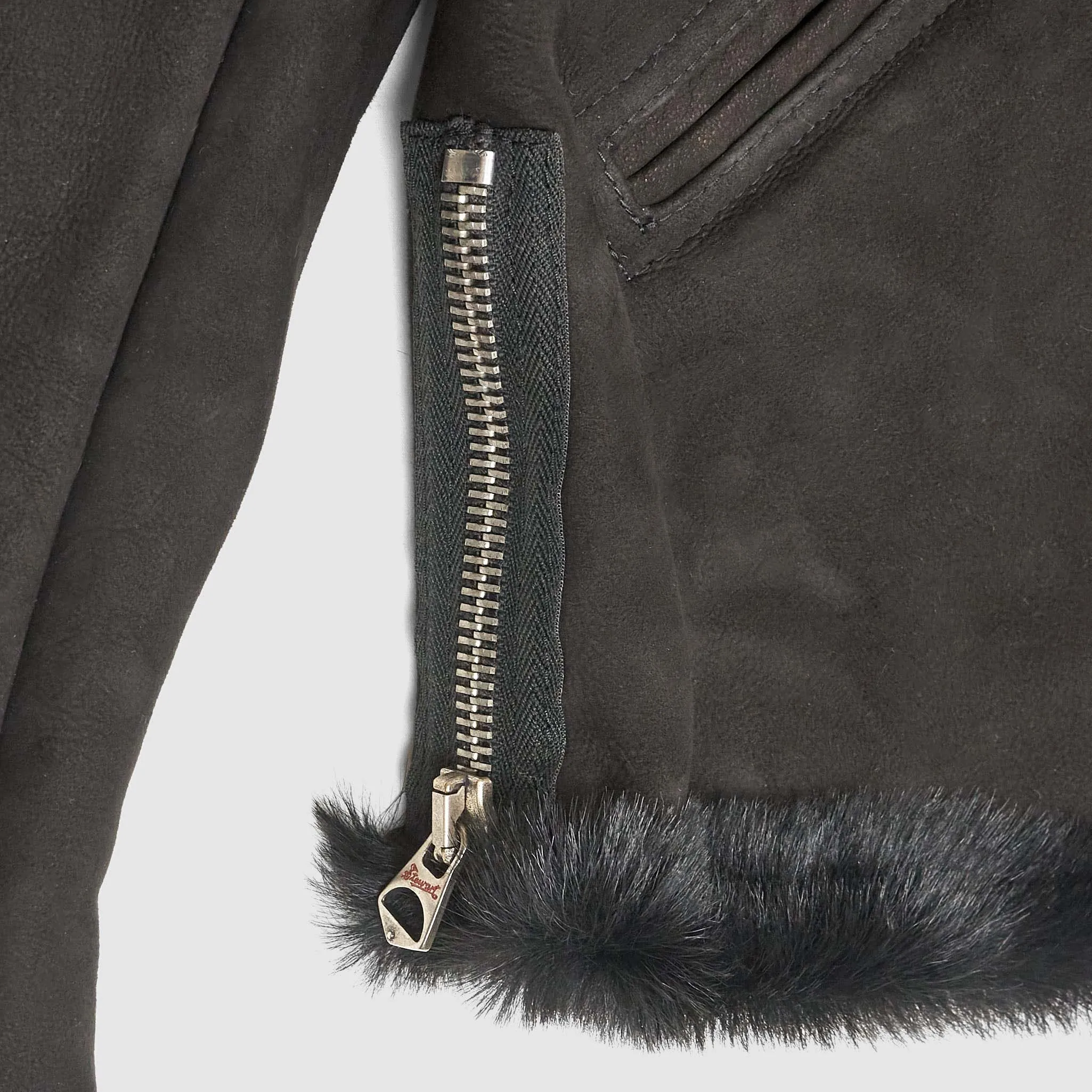 Stewart Ladies B6 Shearling Black Leather Jacket