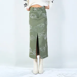 Stylish midi skirt with abstract pattern wholesale