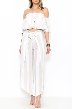 Summer Beige Marine Cut Out Pants