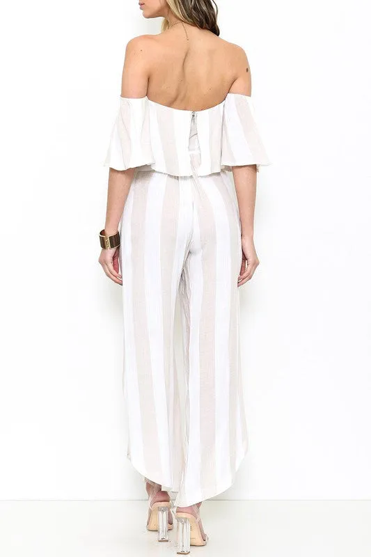 Summer Beige Marine Cut Out Pants