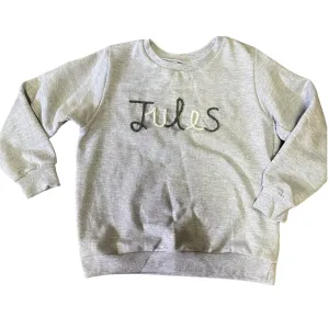 Sweater custom name embroidery Grey Melange