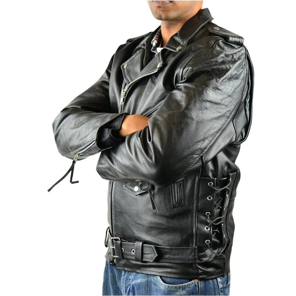 Tall Classic Biker Leather Jacket