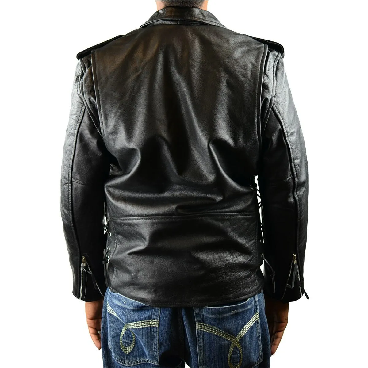Tall Classic Biker Leather Jacket