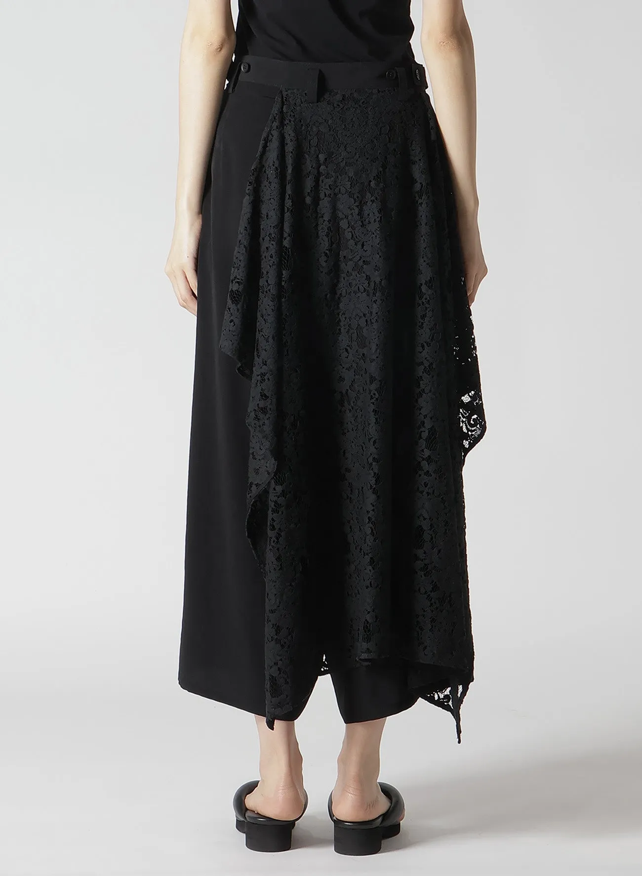 TA/PE CREPE DE CHINE BACKSIDE DRAPED D PANTS