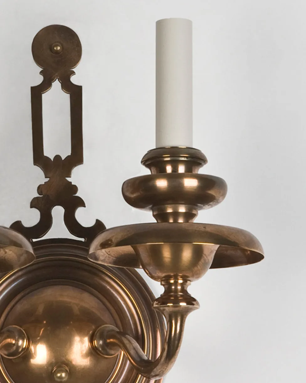Two Arm Bronze Bradley and Hubbard Sconces