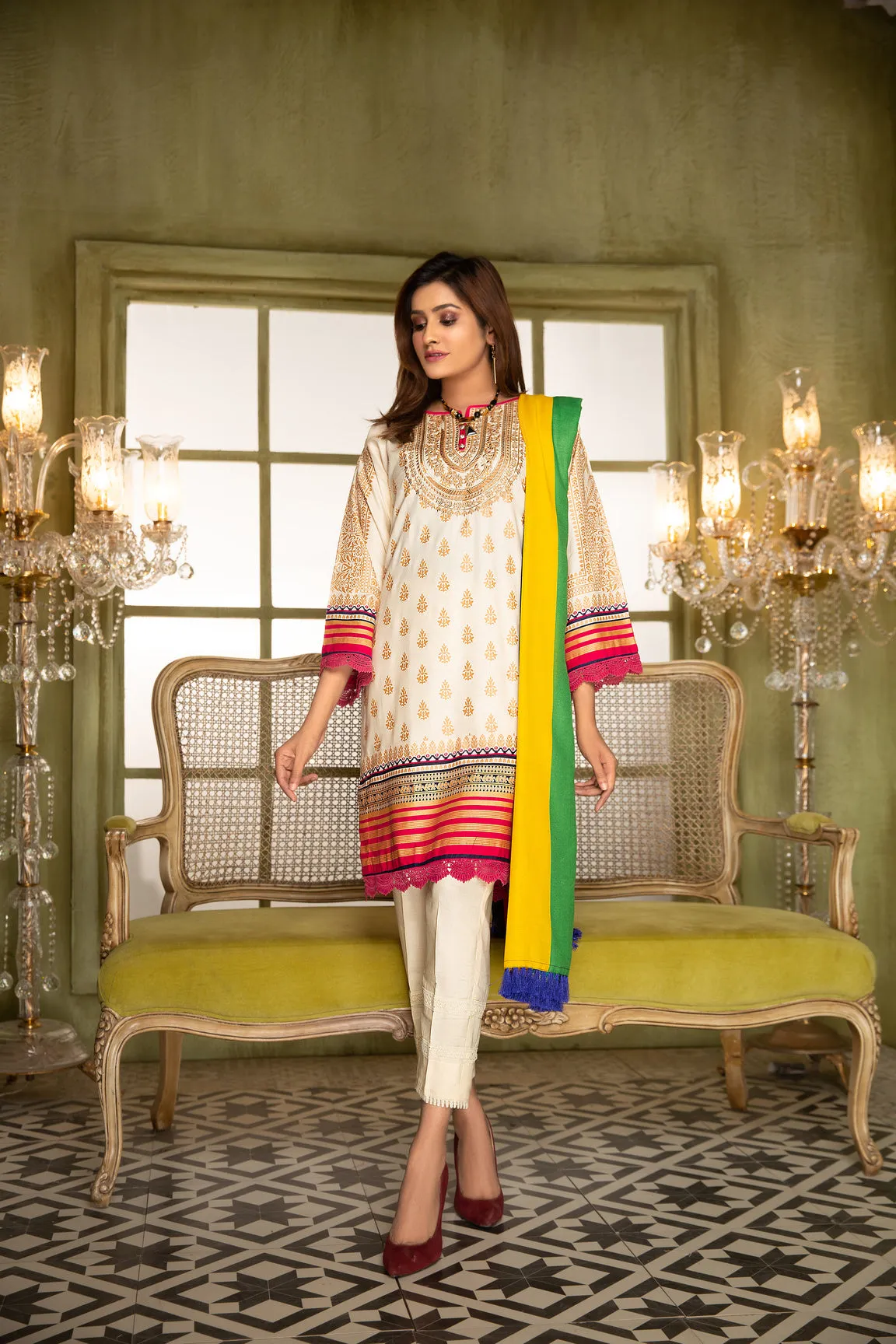Winter Ready to Wear 3 Pcs Embroidered Dress by Aleezay 05