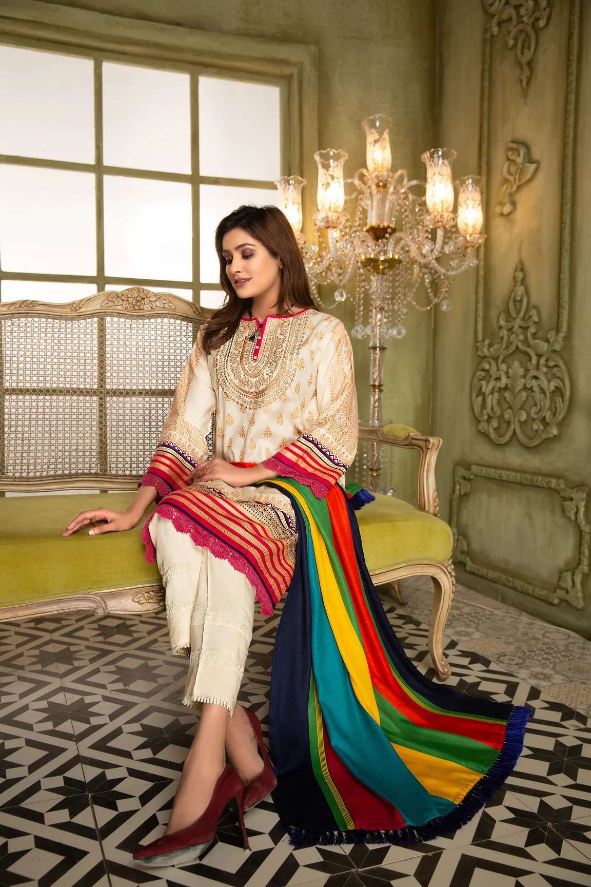 Winter Ready to Wear 3 Pcs Embroidered Dress by Aleezay 05