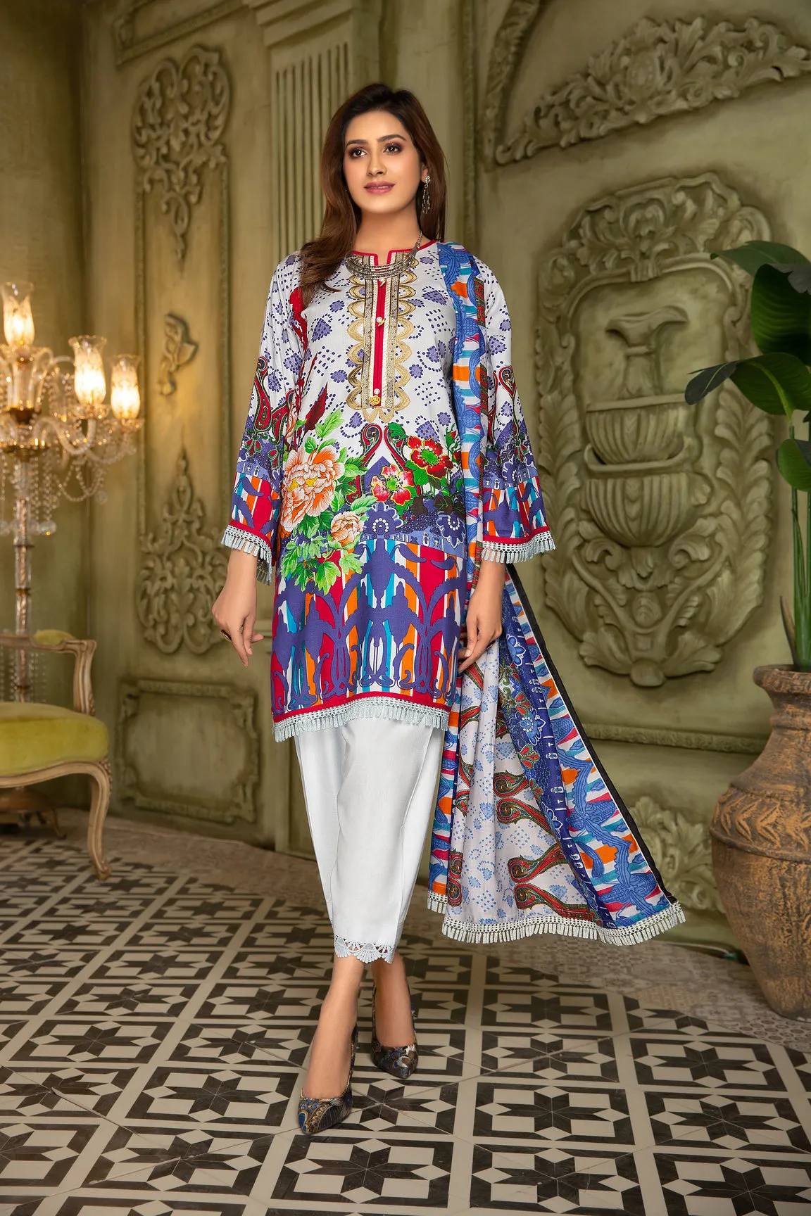 Winter Ready to Wear 3 Pcs Embroidered Dress by Aleezay 07