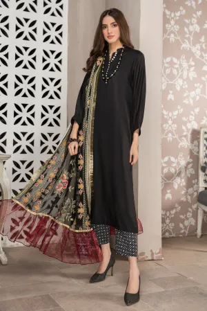 Winter Ready to Wear 3pc Embroidered Dress in Linen  04