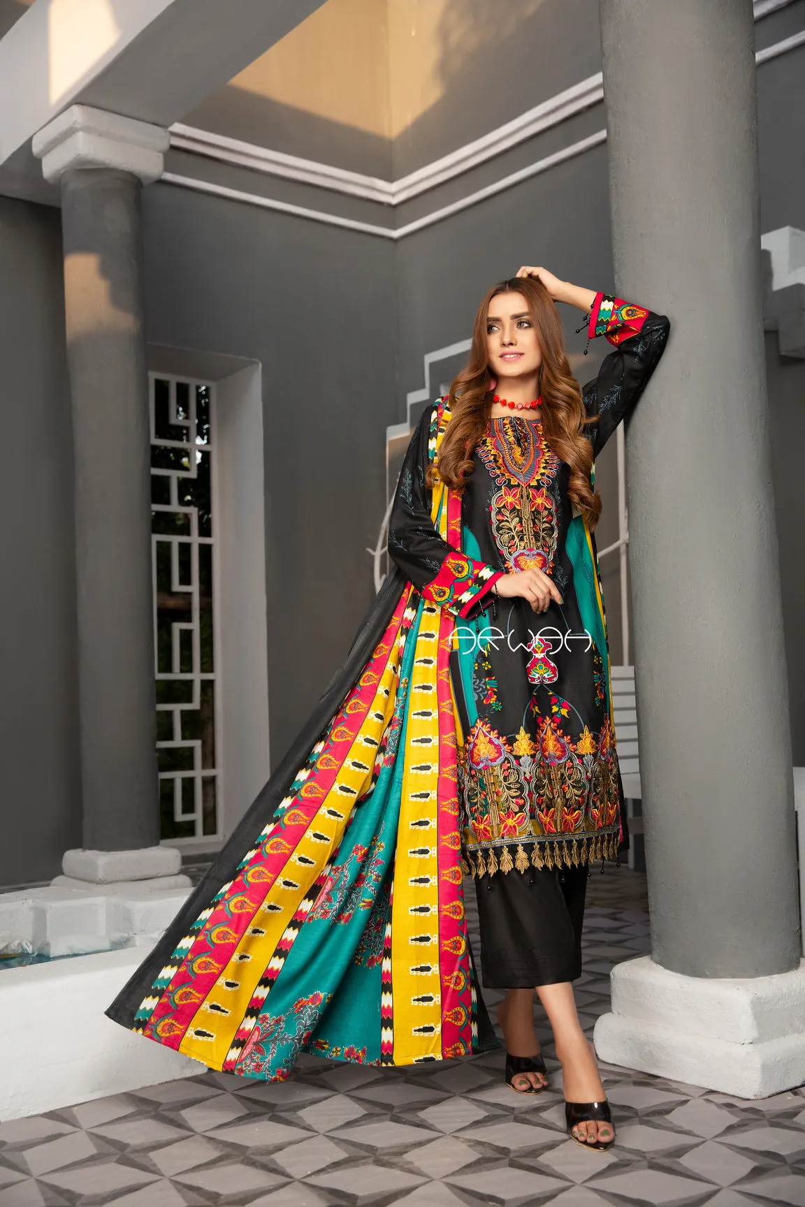 Winter Ready to Wear 3Pcs Embroidered Collection by Arwah 01
